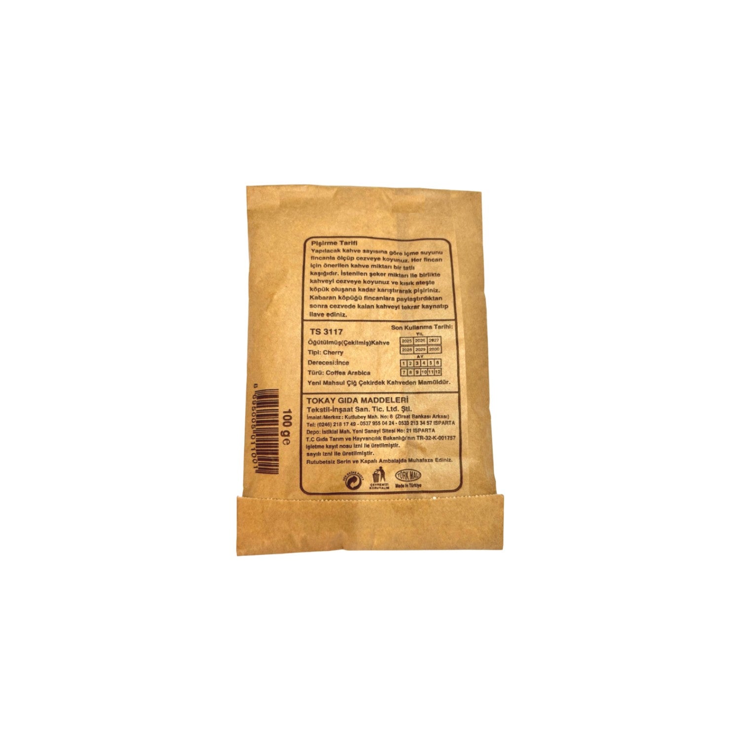 Tokay Traditional Light Roast Turkish Coffee, Mild and Foamy, 5 x 100 gr - MALLTURK
