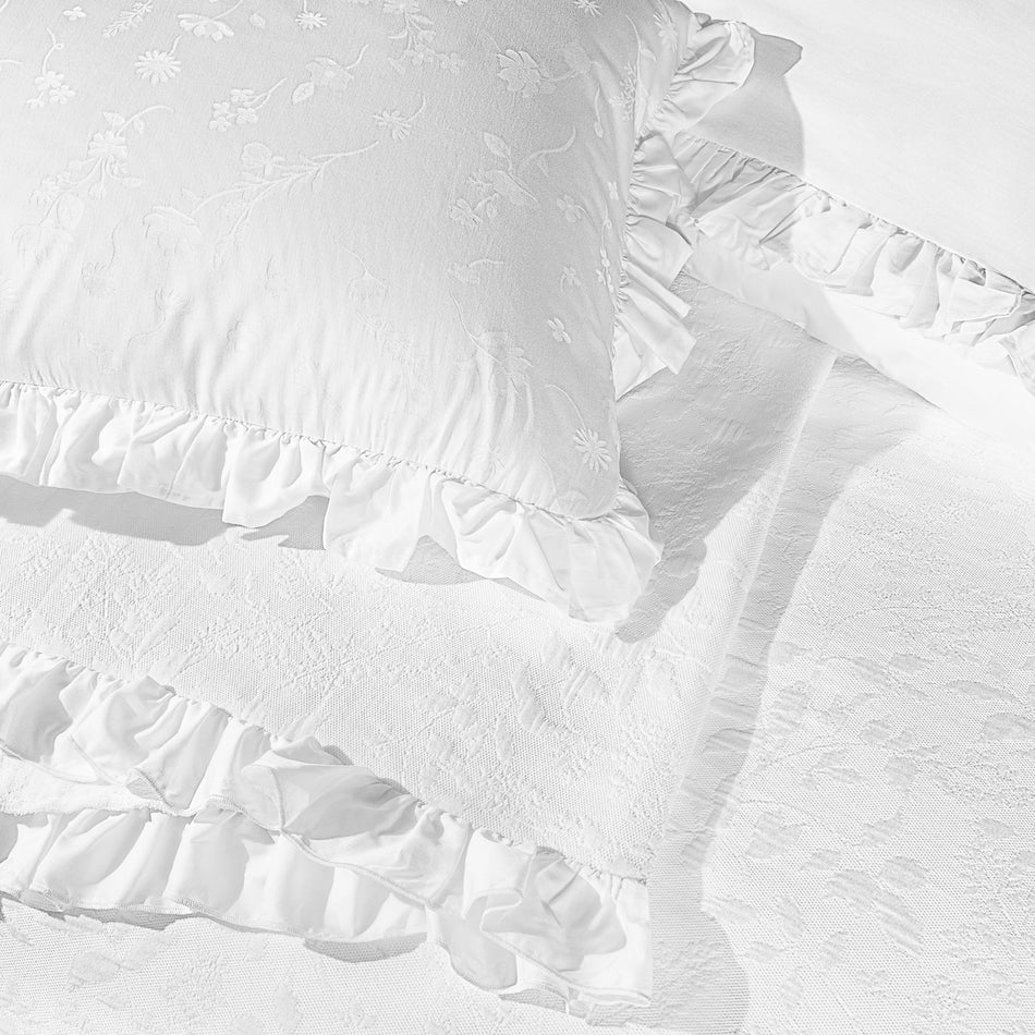 Tac Octavia With Bedspread Double Duvet Cover Set White - MALLTURK