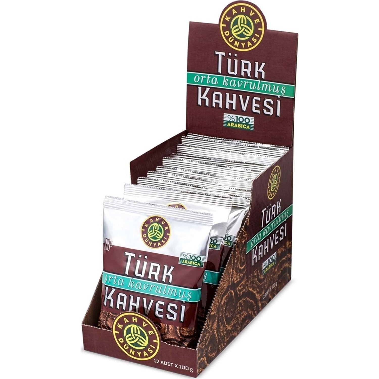 Coffee World Medium Roast Turkish Coffee 100g (Set of 12) Total: 1200g - MALLTURK