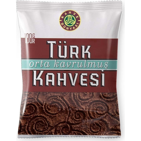 Coffee World Medium Roast Turkish Coffee 100g (Set of 12) Total: 1200g - MALLTURK