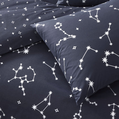 Tac Lonny Ranforce Single Duvet Cover Set Navy Blue - MALLTURK