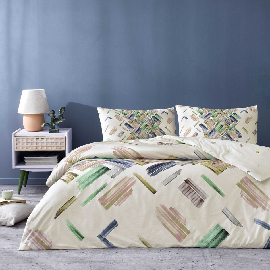 Tac Rafael Ranforce Double Duvet Cover Set Green - MALLTURK