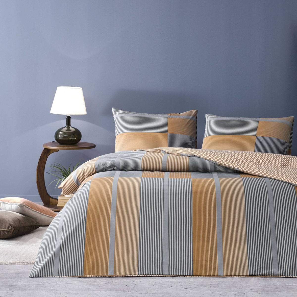 Tac Miles Ranforce Single Duvet Cover Set Orange - MALLTURK