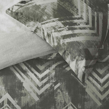 Tac Edith Sateen Double Duvet Cover Set Anthracite - MALLTURK