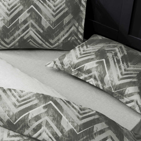Tac Edith Sateen Double Duvet Cover Set Anthracite - MALLTURK