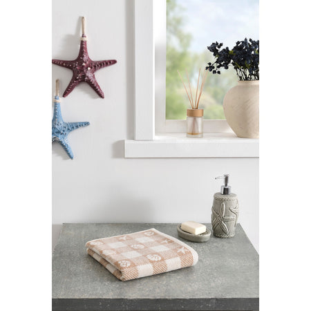 Ozdilek 50x90 cm Shell Plaid Velvet Hand and Face Towel - MALLTURK