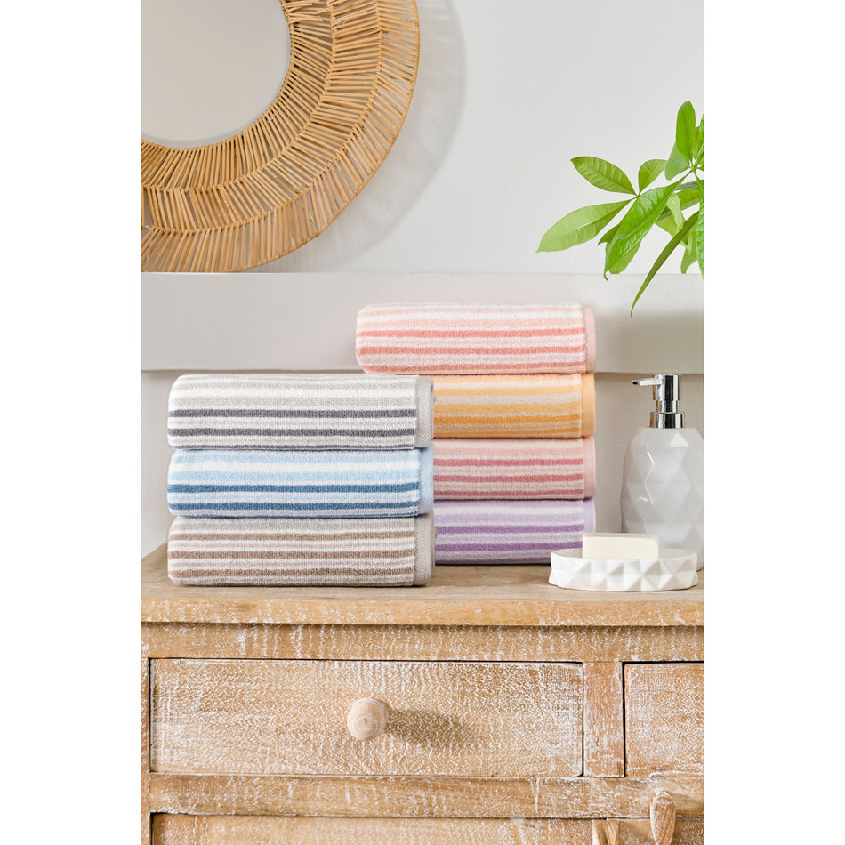 Ozdilek Cotton Lined Hand and Face Towel 45x90 cm Salmon Color Soft and Durable