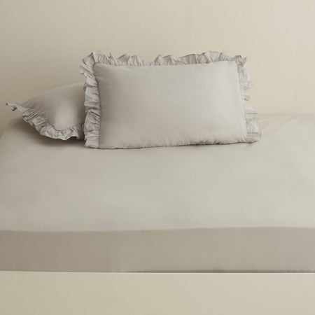 Karaca Home Basic 100% Cotton King Size Flat Sheet Grey - MALLTURK