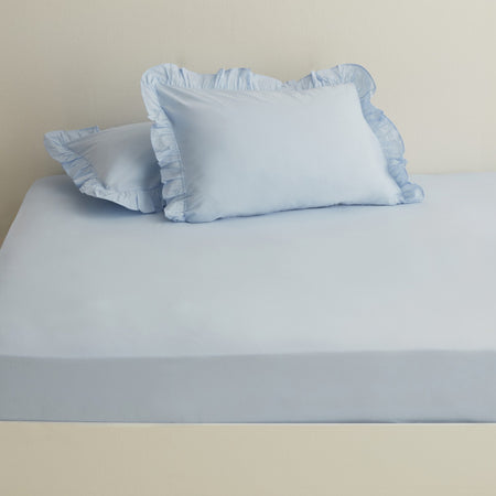 Karaca Home Basic 100% Cotton King Size Flat Sheet Blue - MALLTURK