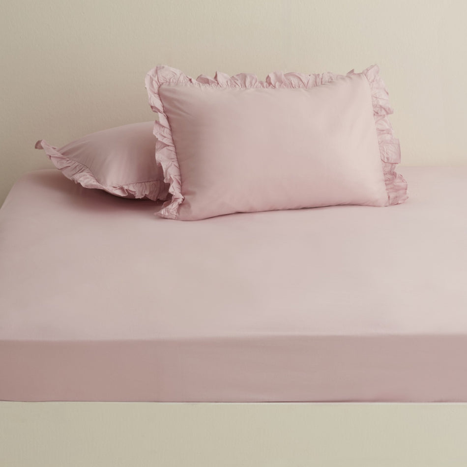 Karaca Home Basic 100% Cotton Single Flat Sheet Powder Pink - MALLTURK