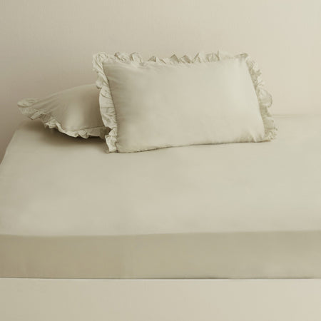 Karaca Home Basic 100% Cotton Double Flat Sheet, Sage - MALLTURK
