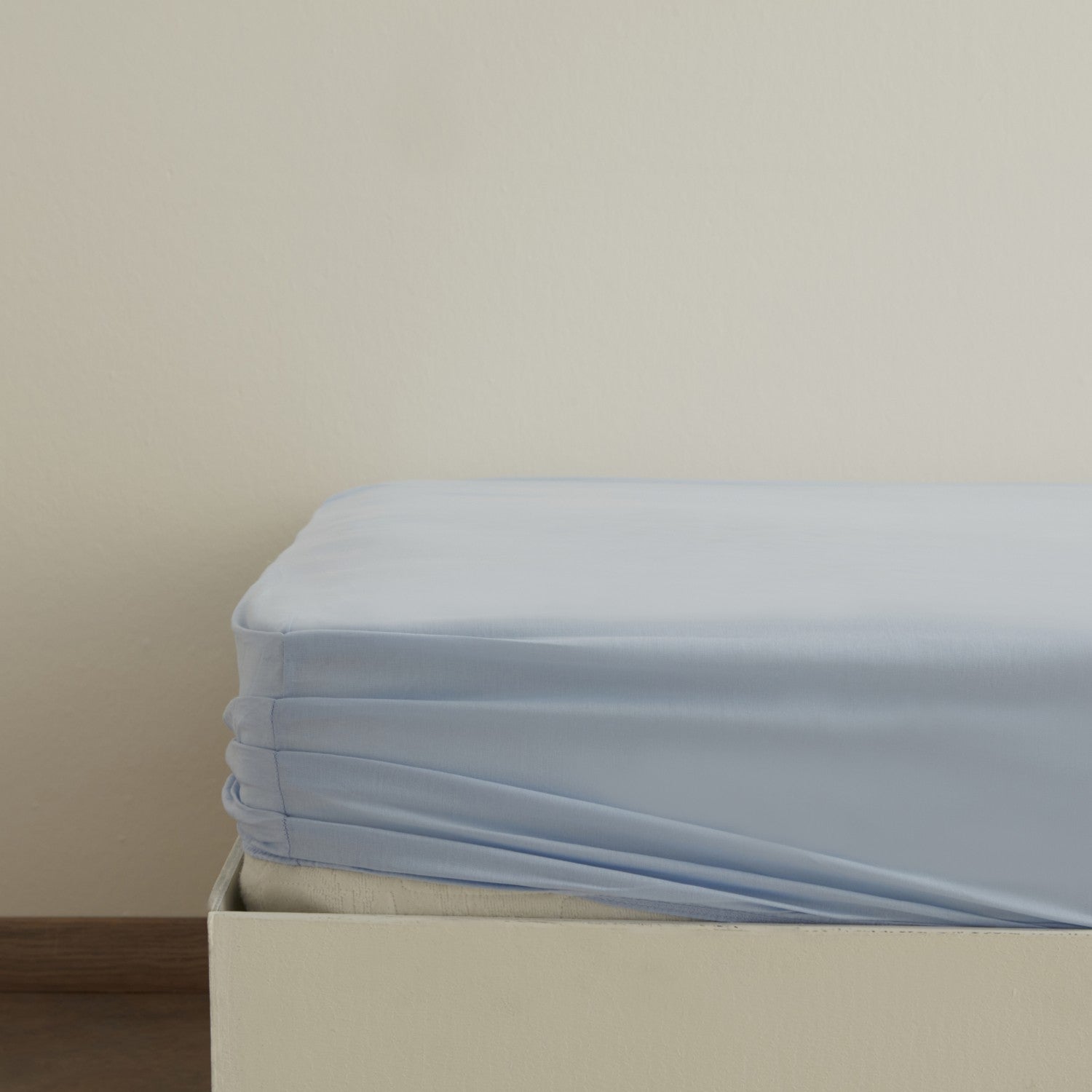 Karaca Home Basic 100% Cotton Double Fitted Sheet, Blue - MALLTURK