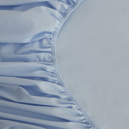 Karaca Home Basic 100% Cotton Double Fitted Sheet, Blue - MALLTURK