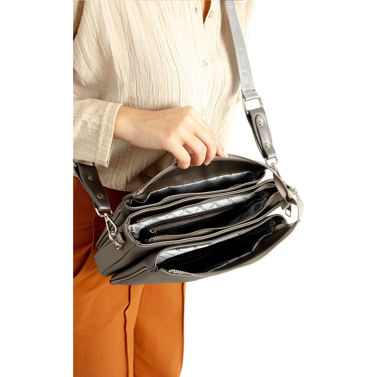 Just Polo Women's Shoulder Bag New Season Gray Color - MALLTURK
