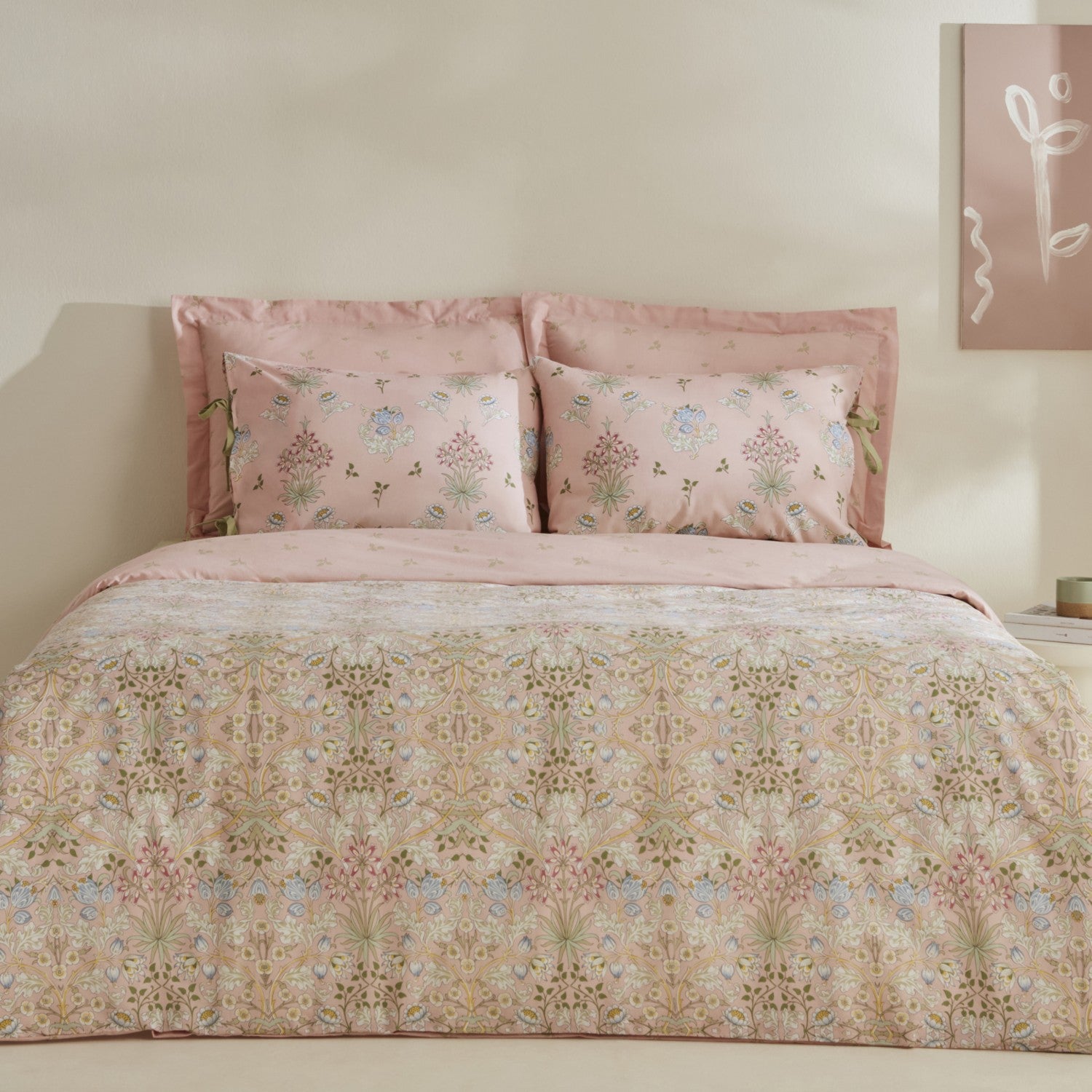 Karaca Home Flovy %100 Cotton Double Duvet Cover Set Powder Pink - MALLTURK