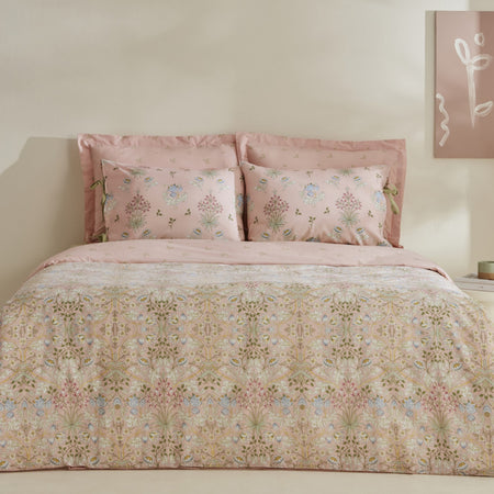 Karaca Home Flovy %100 Cotton Double Duvet Cover Set Powder Pink - MALLTURK