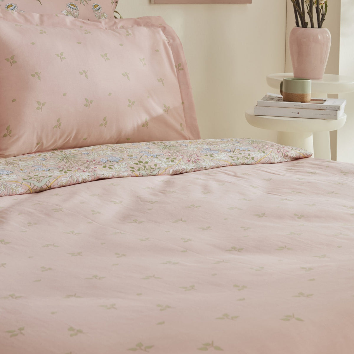 Karaca Home Flovy %100 Cotton Double Duvet Cover Set Powder Pink - MALLTURK