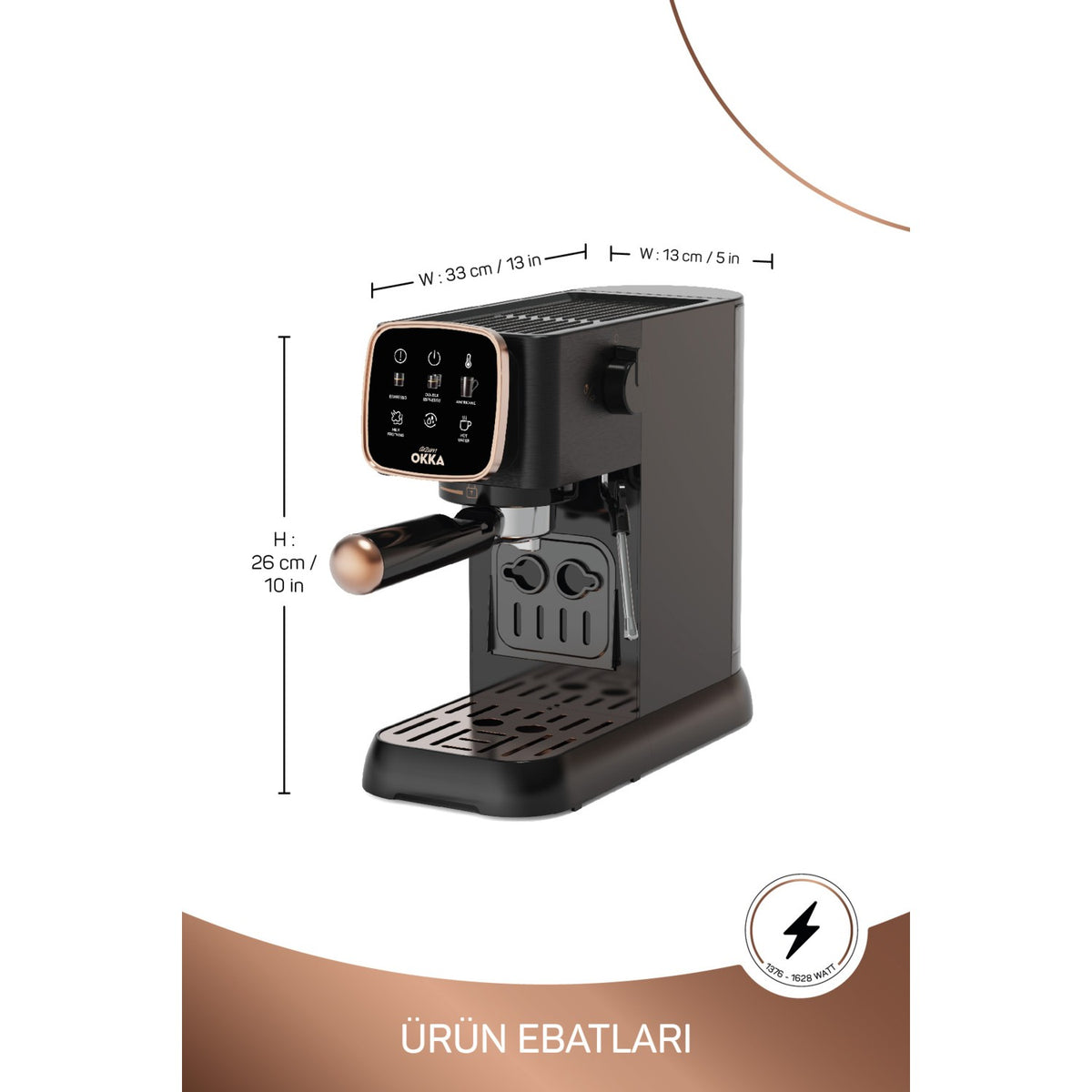 Arzum OK0034 Okka Espresso Solo Semi-Automatic Espresso Machine - MALLTURK