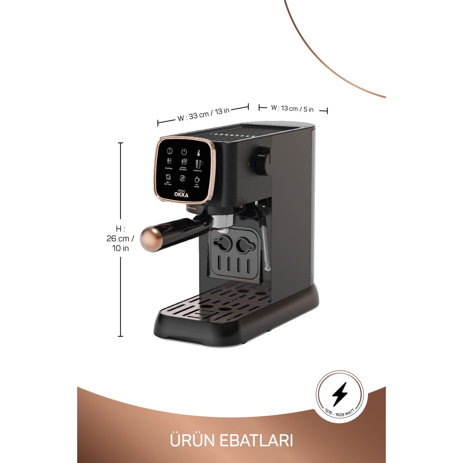 Arzum OK0034 Okka Espresso Solo Semi-Automatic Espresso Machine - MALLTURK