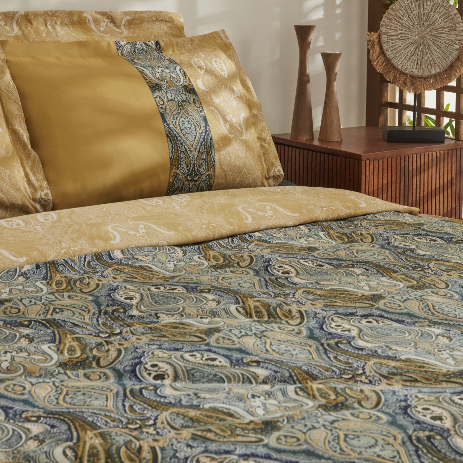 Karaca Home Sherie Double Duvet Cover Set Cotton Sateen Green - MALLTURK