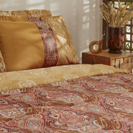 Karaca Home Sherie Double Duvet Cover Set Cotton Sateen Brown - MALLTURK