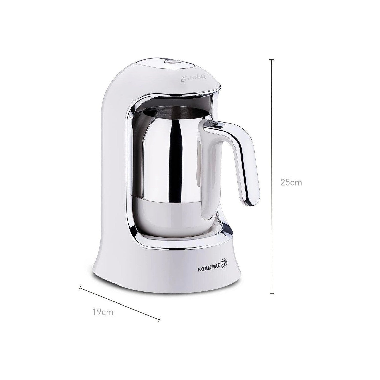 Korkmaz Kahvekolik Automatic Coffee Maker, Vanilla - MALLTURK
