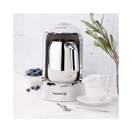 Korkmaz Kahvekolik Automatic Coffee Maker, Vanilla - MALLTURK
