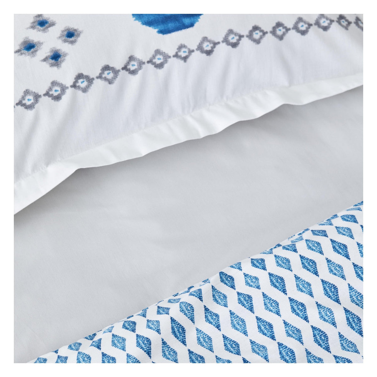 Karaca Home Neos %100 Cotton Double Duvet Cover Set Blue - MALLTURK