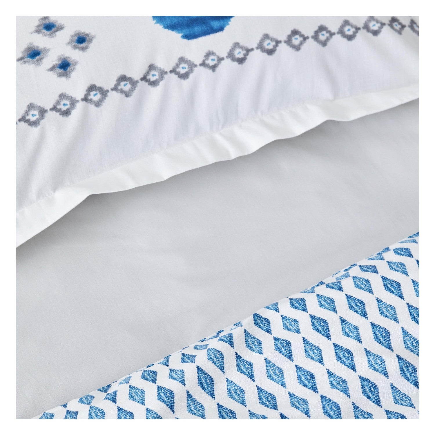 Karaca Home Neos %100 Cotton Double Duvet Cover Set Blue - MALLTURK