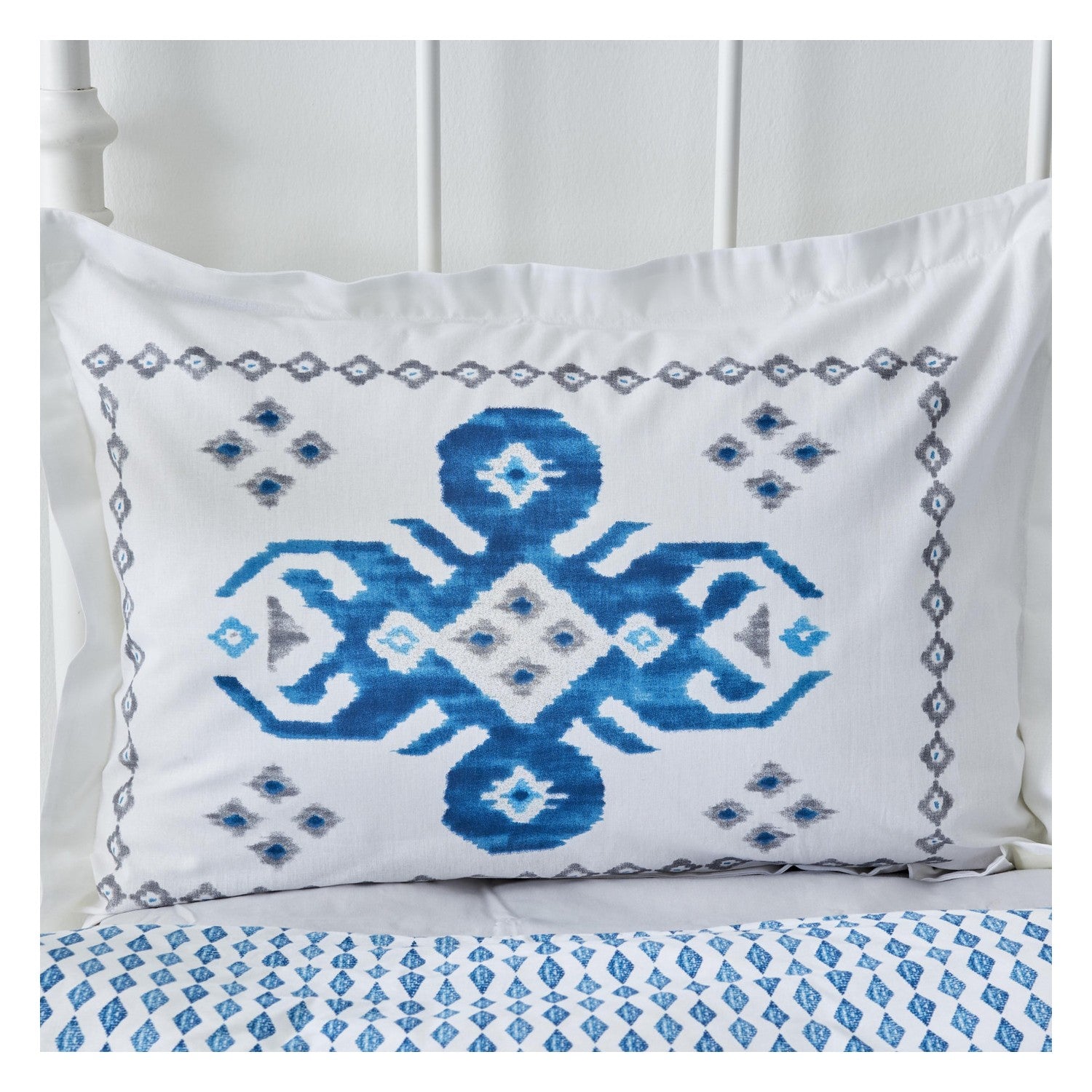 Karaca Home Neos %100 Cotton Double Duvet Cover Set Blue - MALLTURK