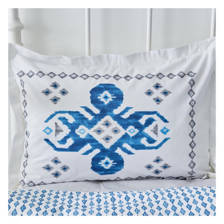 Karaca Home Neos %100 Cotton Double Duvet Cover Set Blue - MALLTURK