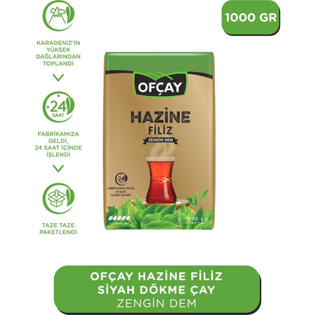 Ofcay Hazine sprout loose leaf black tea 1000 g Taze Paketlenmis Zengin flavored - MALLTURK