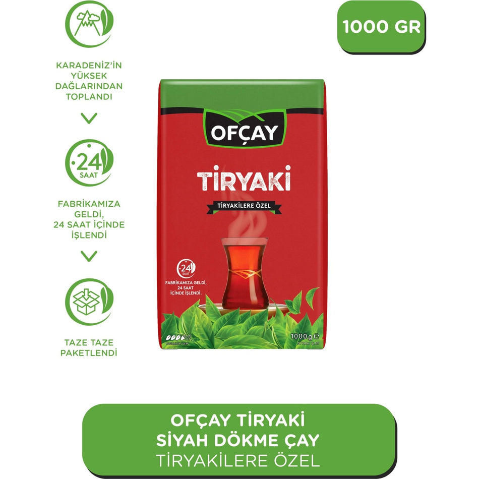 Ofcay Tiryaki loose leaf black tea 1000 g rich aroma and Kaliteyle Turkiye Menseli - MALLTURK