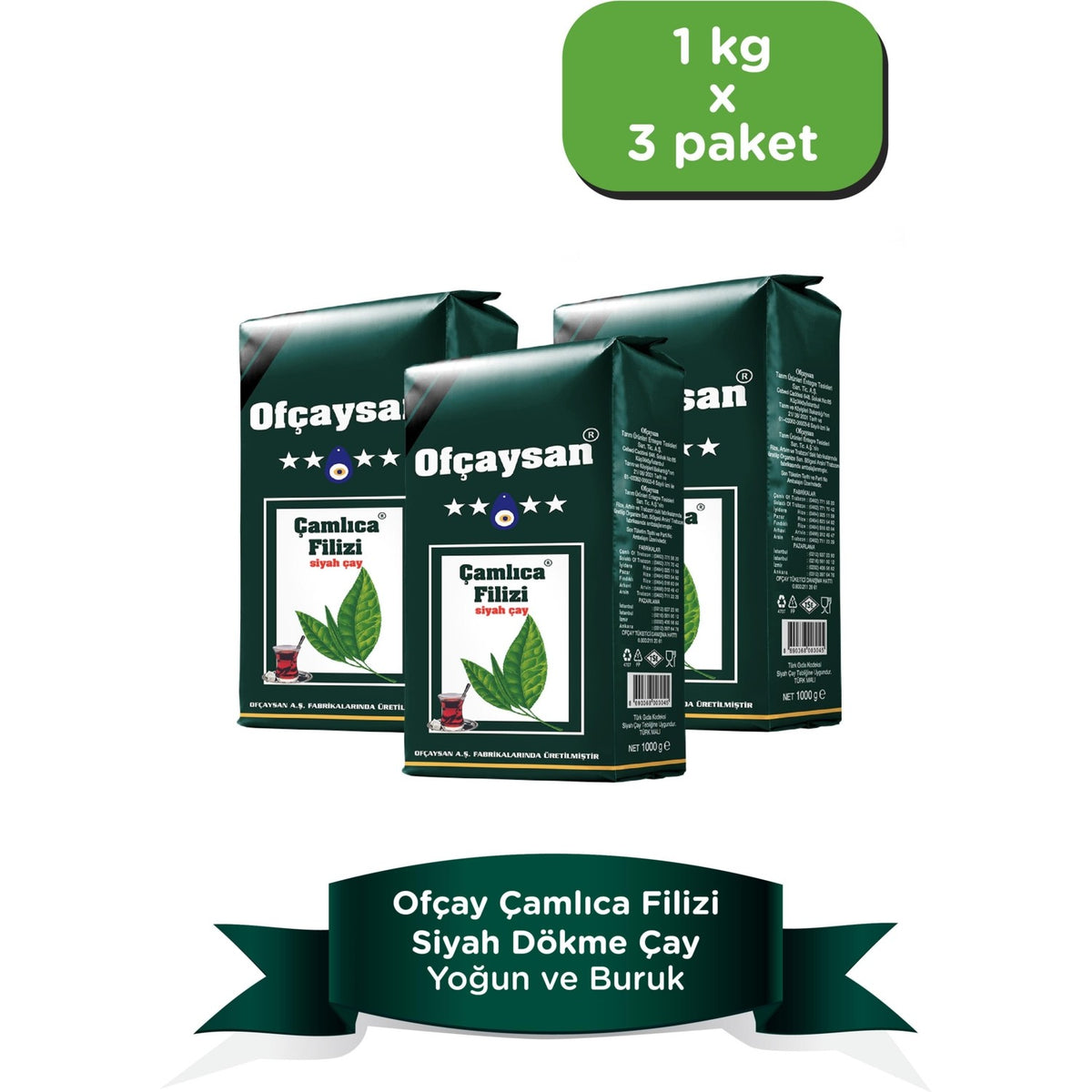 Ofcay Camlica Filizi 3 kg black tea Yogun Demli Aromasiyla Keyifli taste - MALLTURK