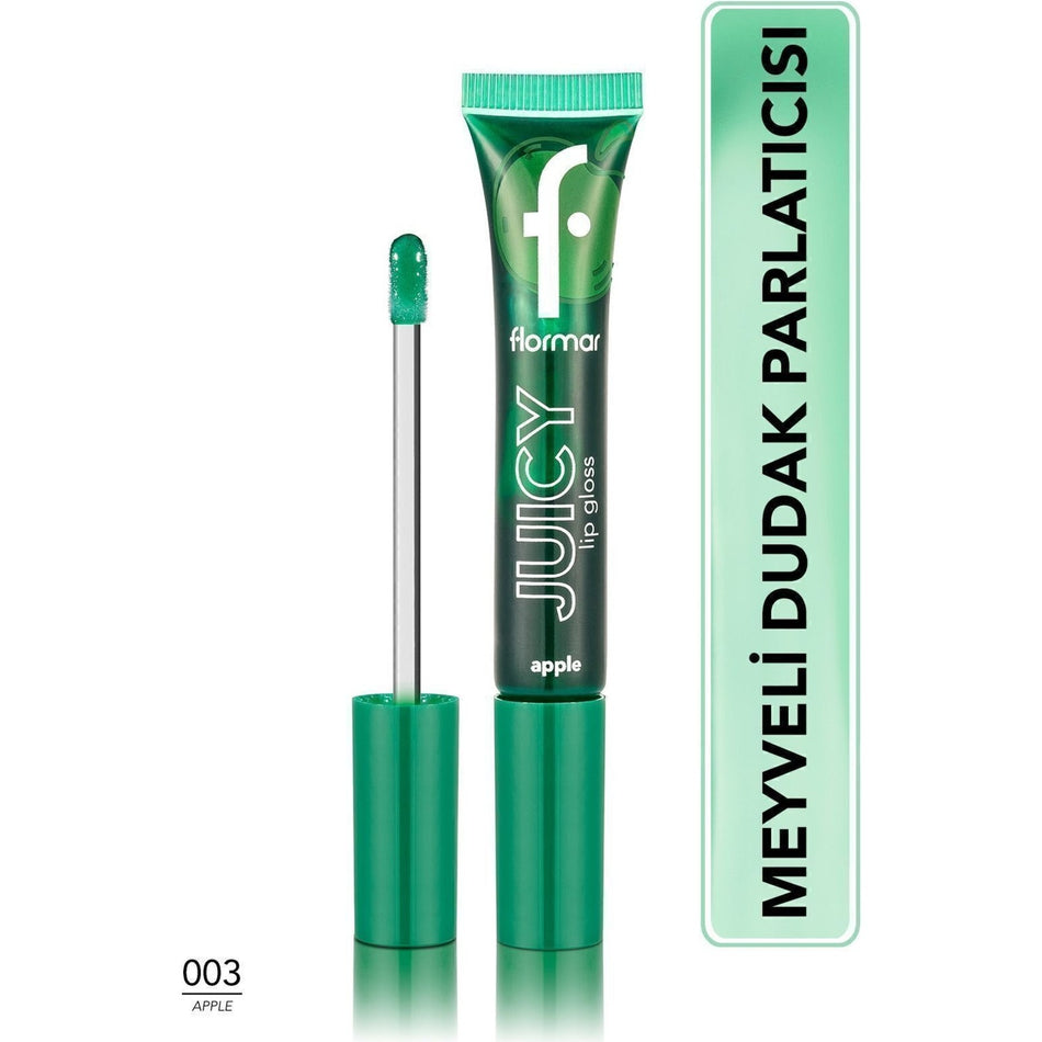 Flormar Juicy Lip Gloss Fruit Flavored Nourishing Lip Gloss (003 Apple) 8682536087735