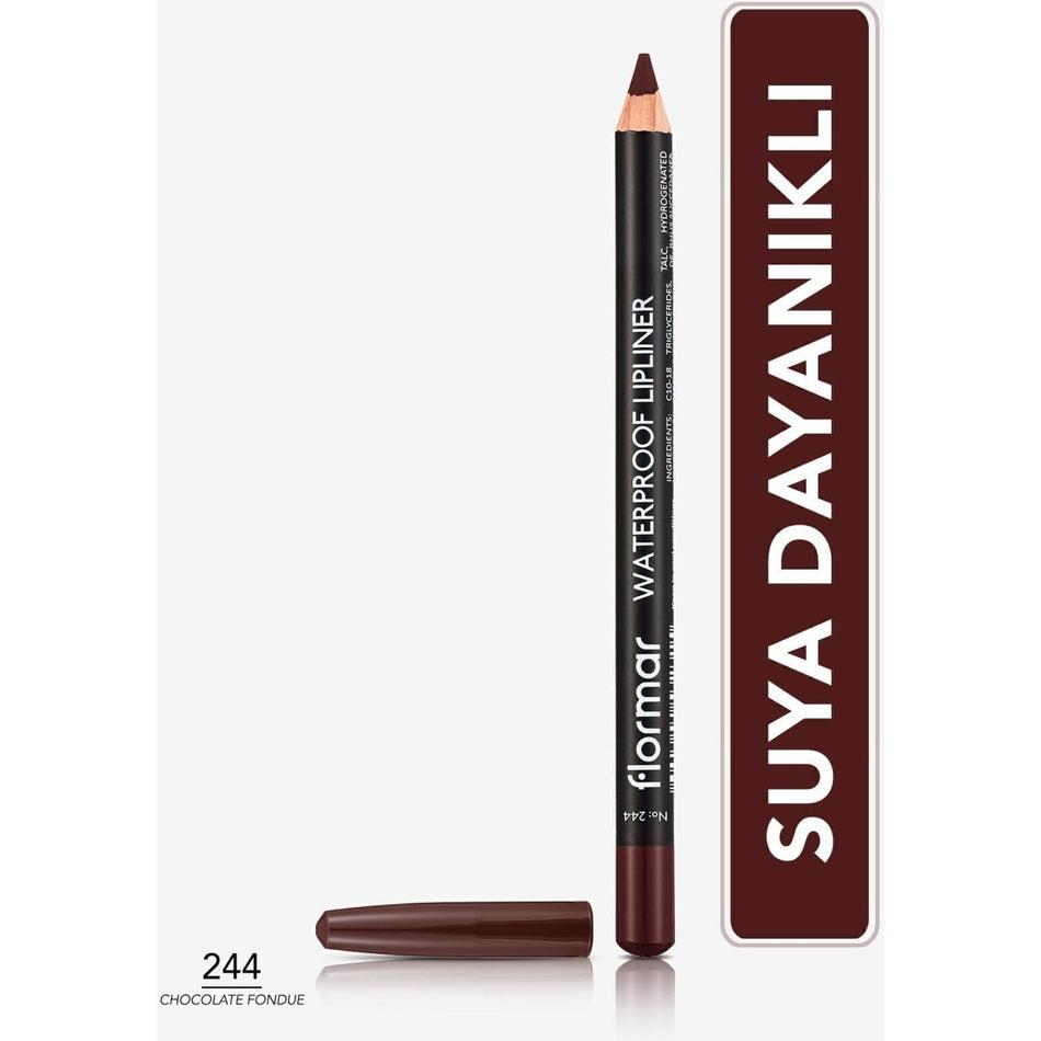 Flormar Intense Color Waterproof Matte Lip Pencil (244 Chocolate Fondue) 8690604567591 - MALLTURK