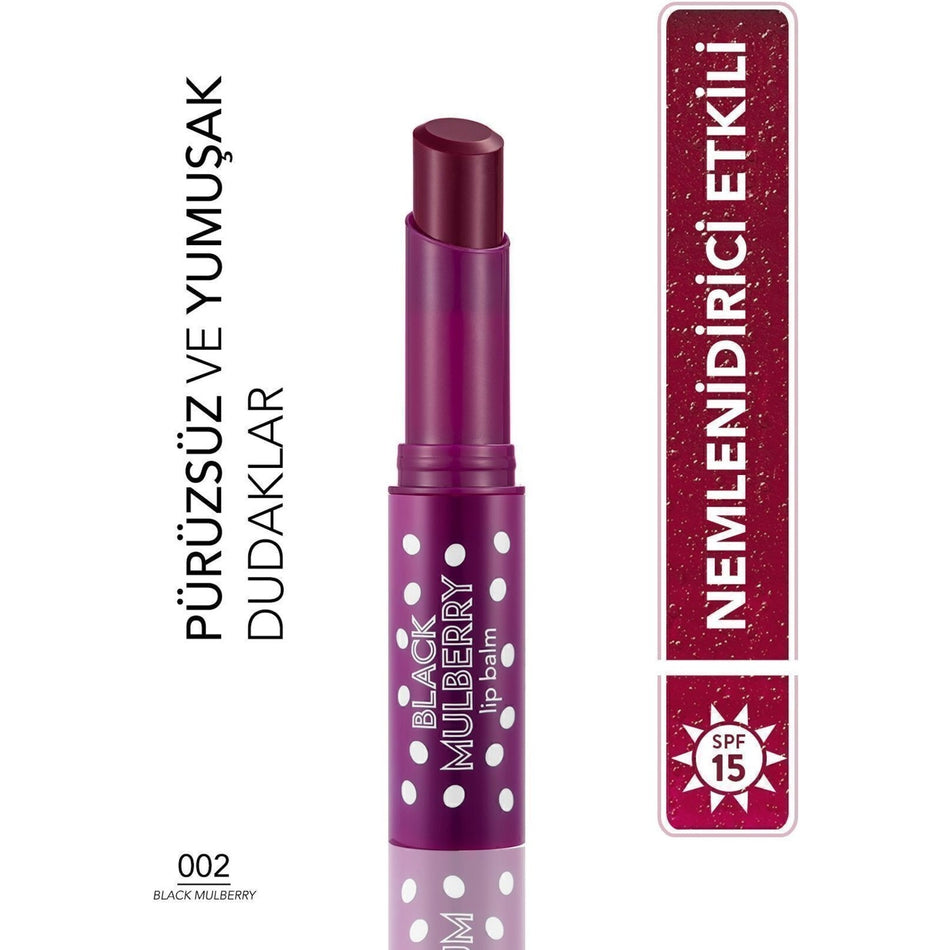 Flormar Natural Color Fruit Flavored Lip Balm 002 Black Mulberry 8690604555376