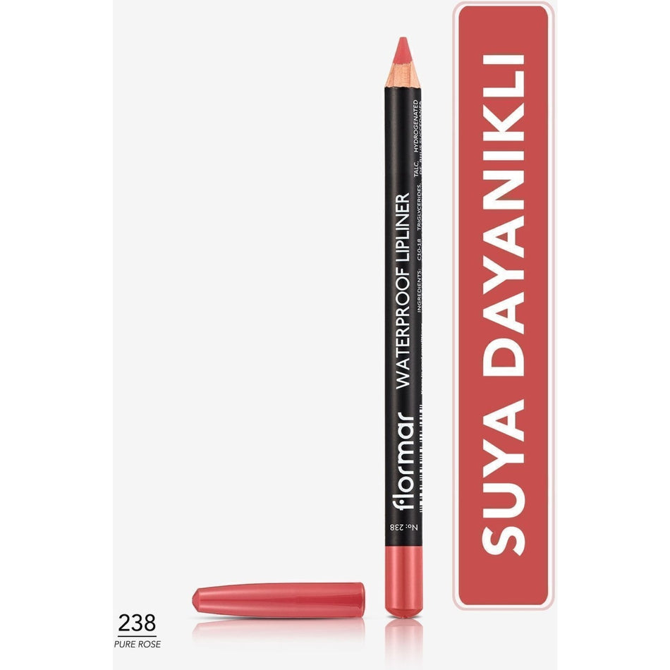 Flormar Intense Color Waterproof Matte Lip Pencil (238 Pure Rose) 8690604567515 - MALLTURK