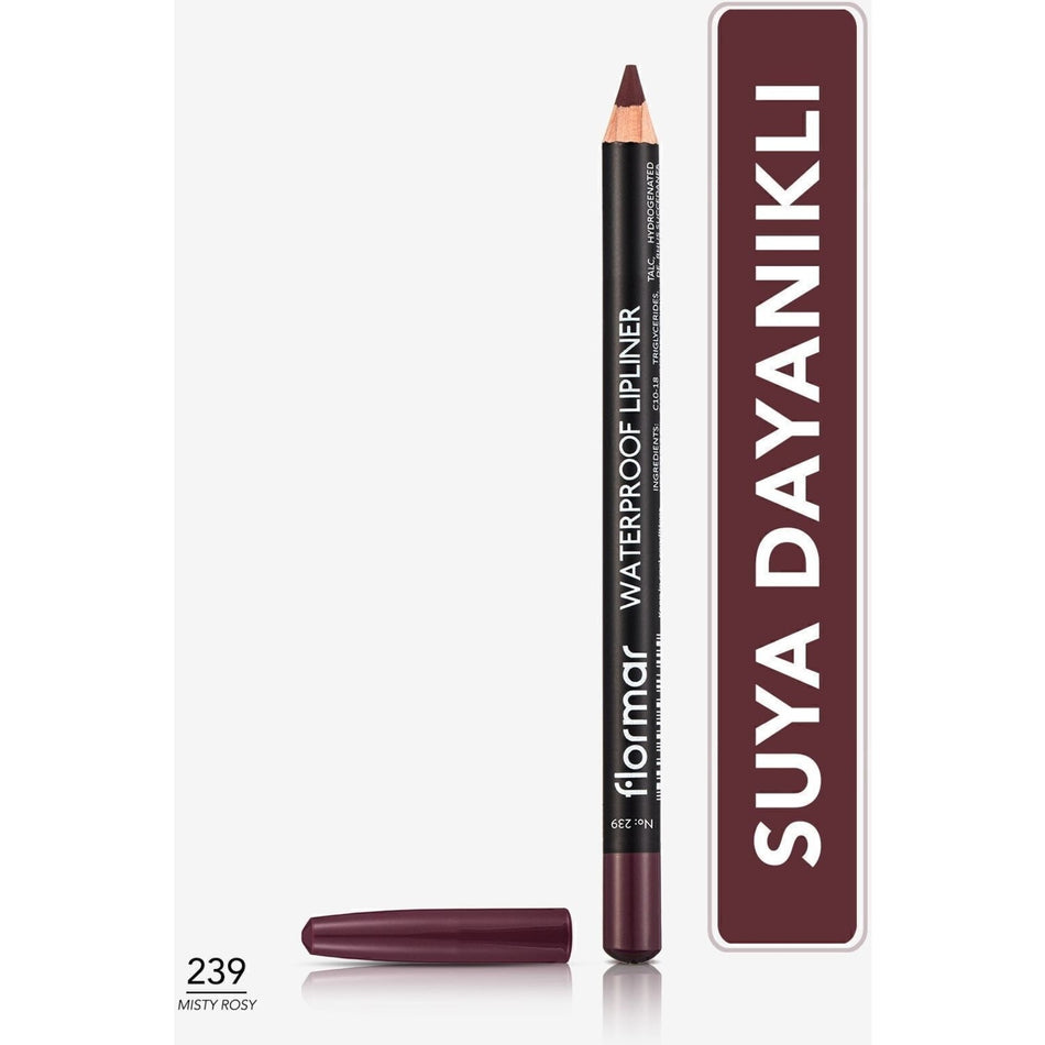 Flormar Waterproof Lip Pencil 239 Misty Rosy 1.14 gr Intense Color and Smooth Application