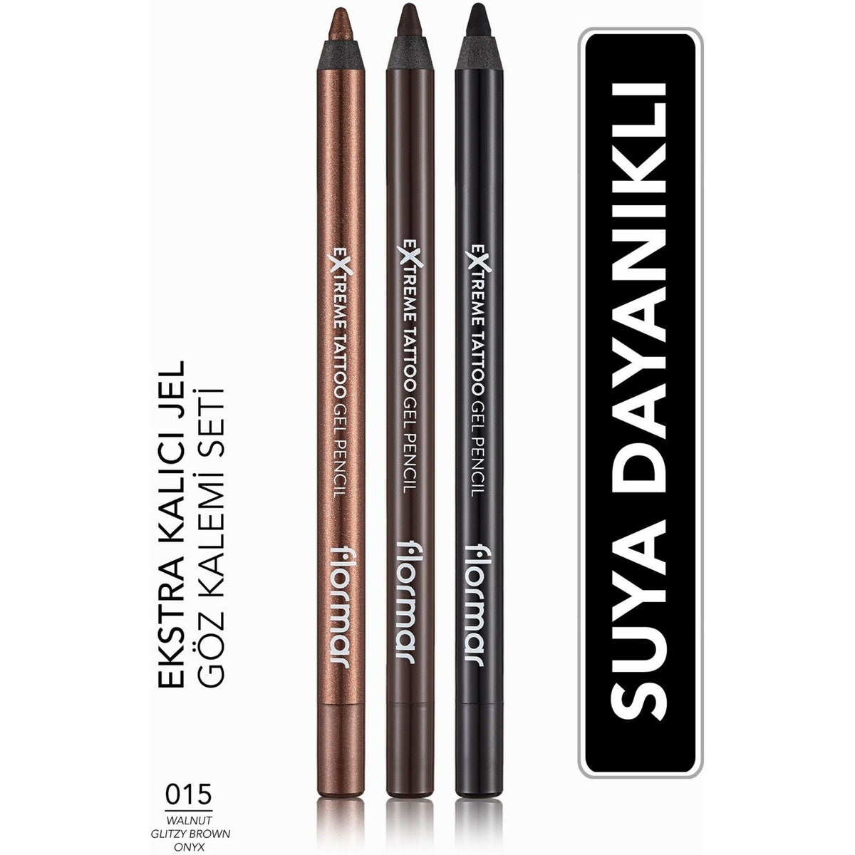 Flormar Extreme Tattoo 3-Piece Gel Eyeliner Set