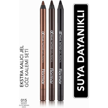 Flormar Extreme Tattoo 3-Piece Gel Eyeliner Set