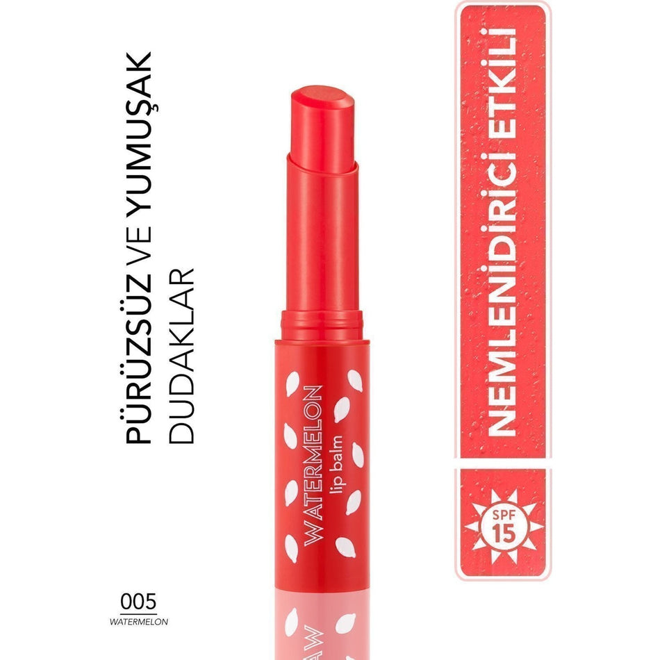 Flormar Tinted Lip Balm 005 Watermelon Sweet Flavored and Nourishing Moisturizer 8690604555406