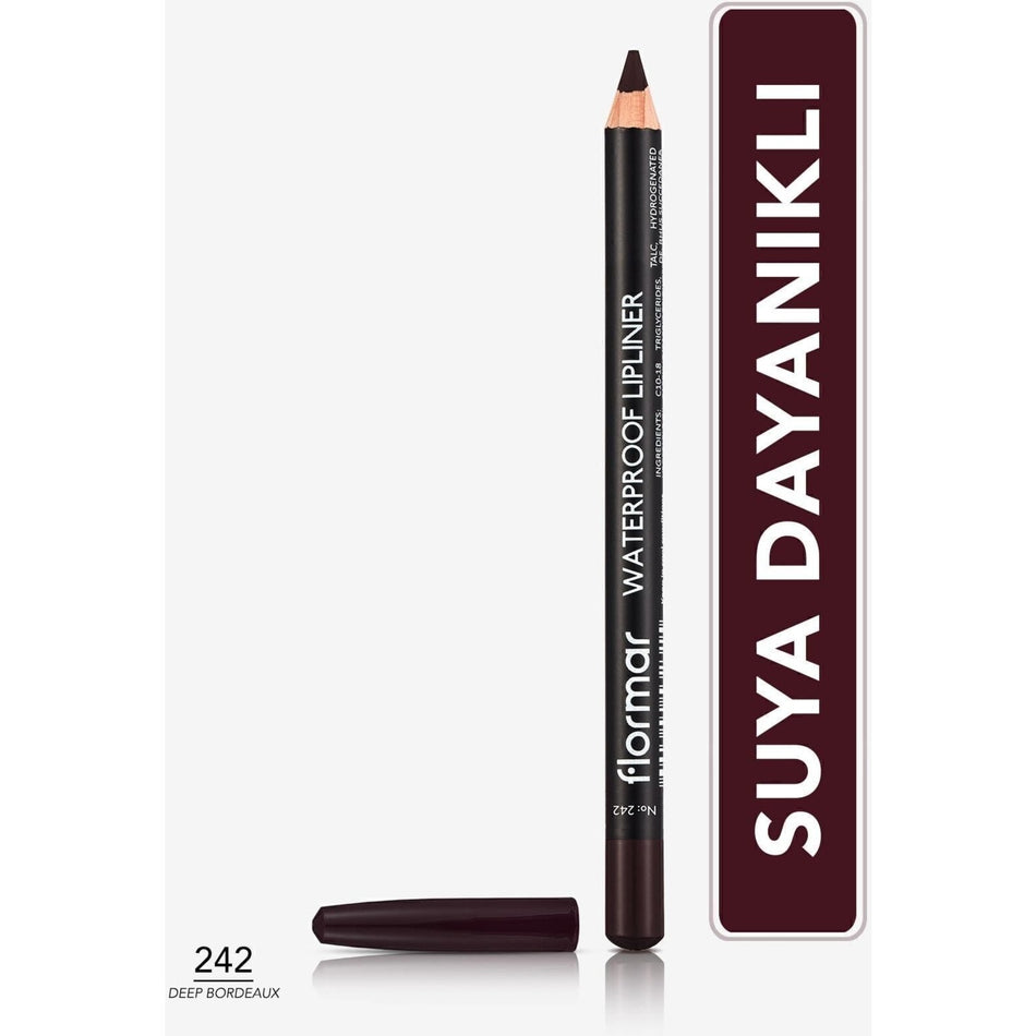 Flormar Intense Color Waterproof Matte Lip Pencil (242 Deep Bordeaux) 8690604567577