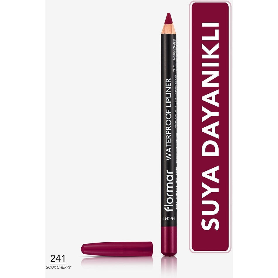 Flormar Intense Color Waterproof Matte Lip Pencil (241 Sour Cherry) 8690604567553