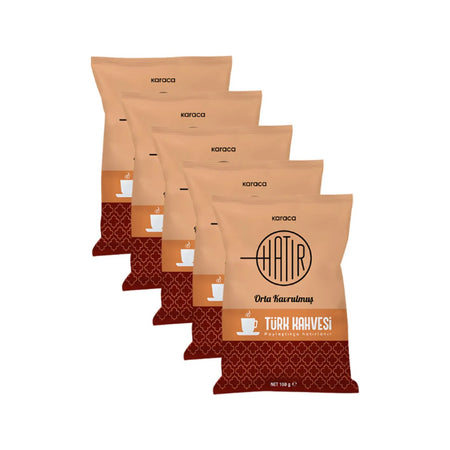 KaracaHatir Medium Roast Turkish Coffee with Plenty of Foam 5X100GR - MALLTURK