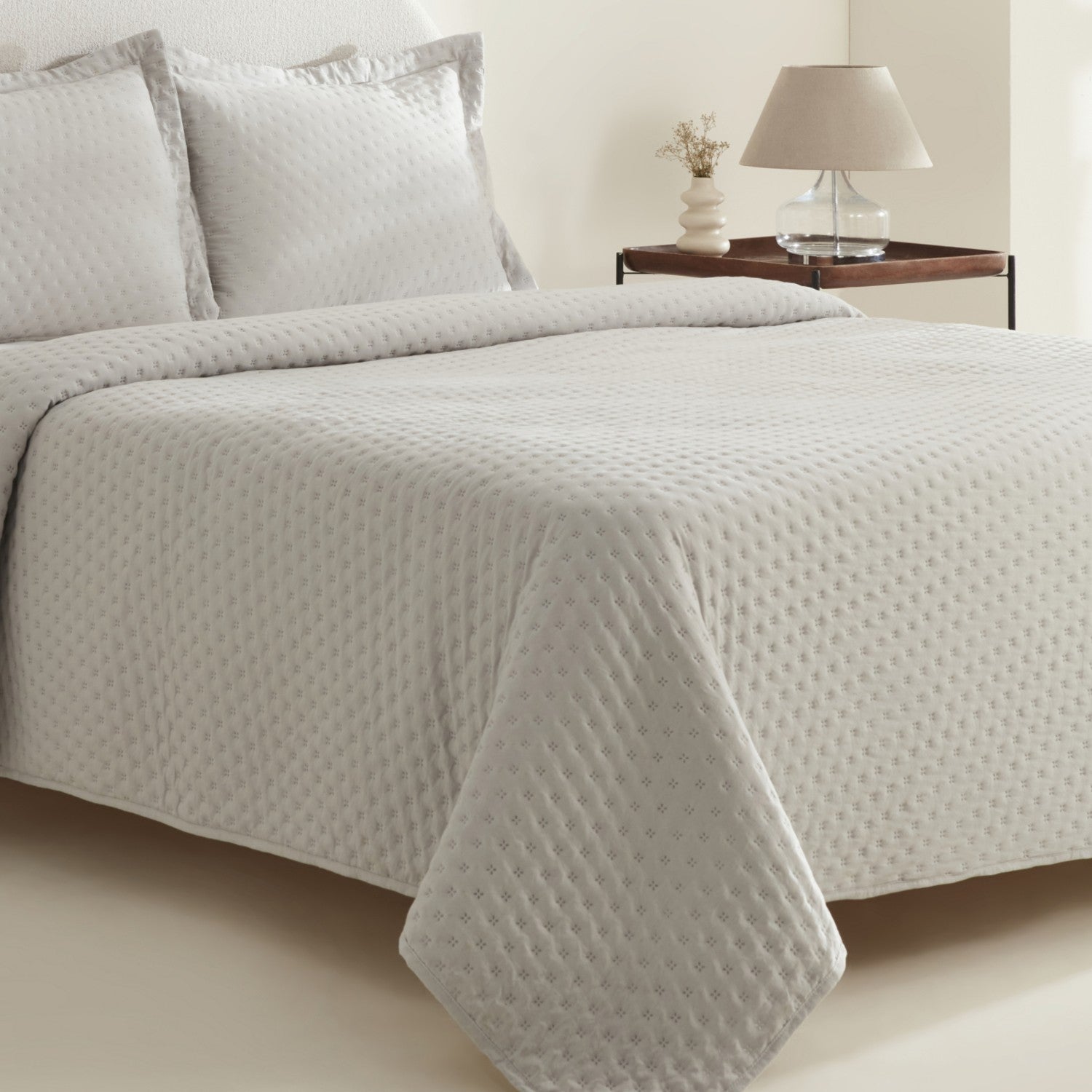 Karaca Home Breeze Soft Double Bedspread Grey - MALLTURK
