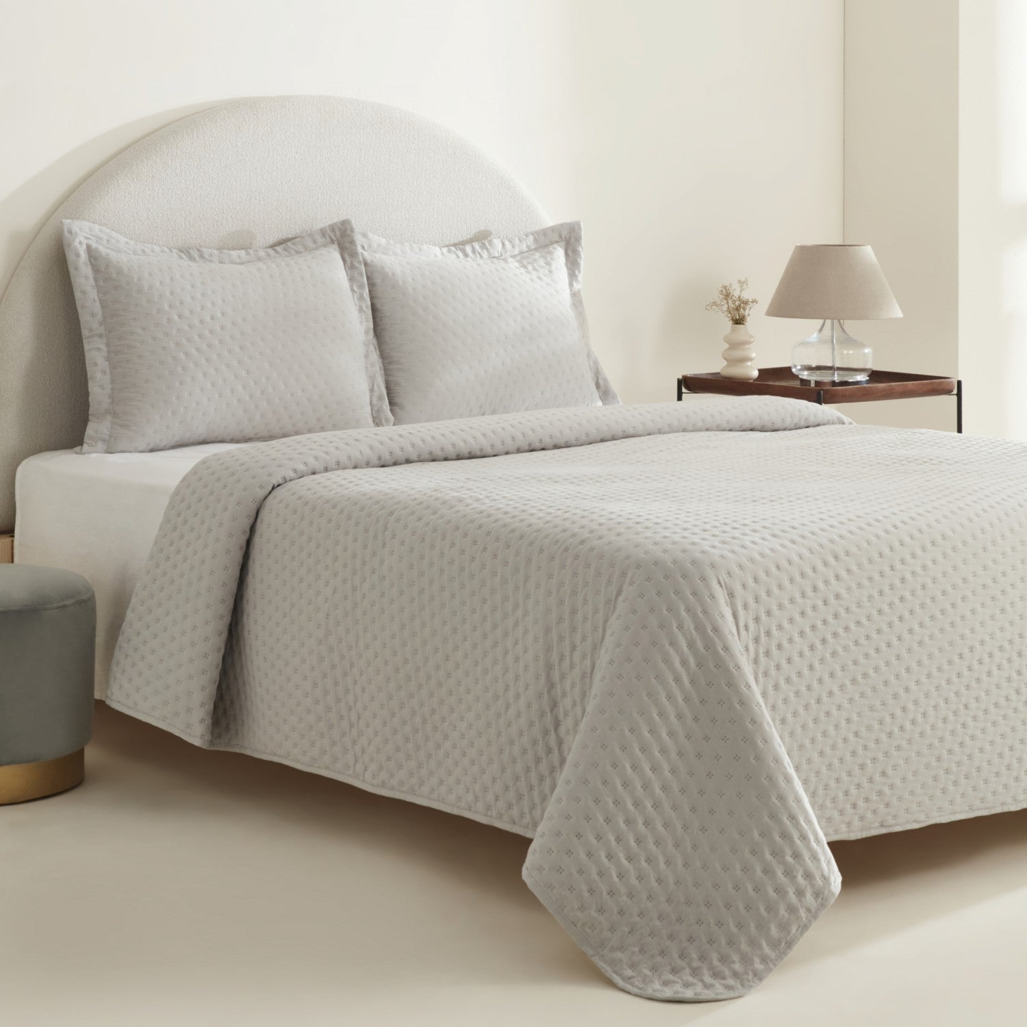 Karaca Home Breeze Soft Double Bedspread Grey - MALLTURK