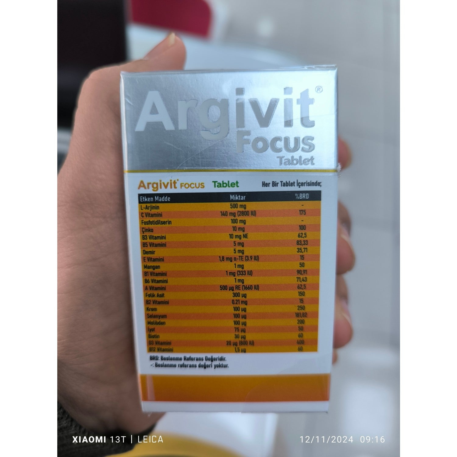 Argivit Focus Tablet 30 Pieces Multivitamin and Multimineral with Vegan Urun Helal Sertifikali - MALLTURK