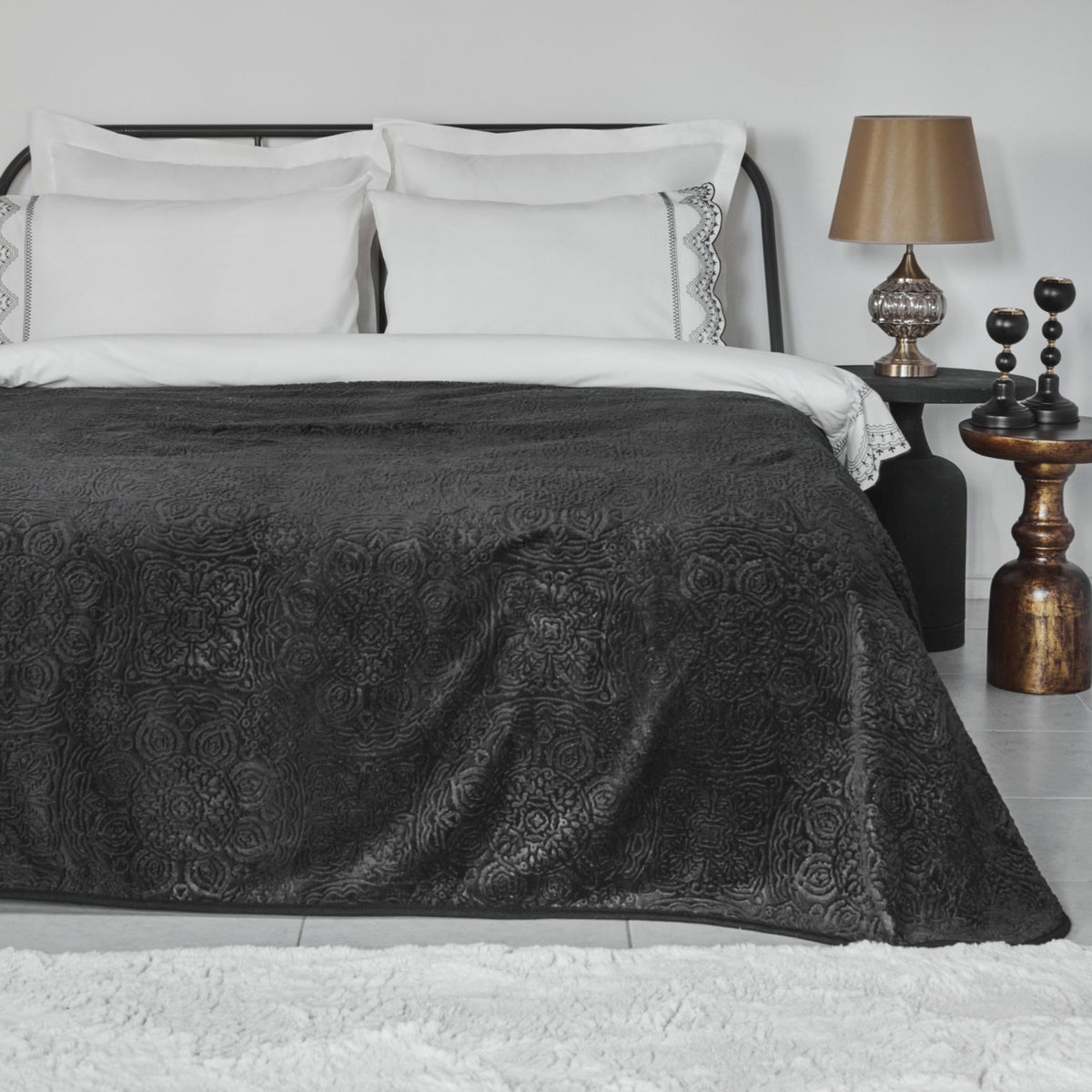 Karaca Home Orvel Double Embroidered Duvet Cover Set White - MALLTURK