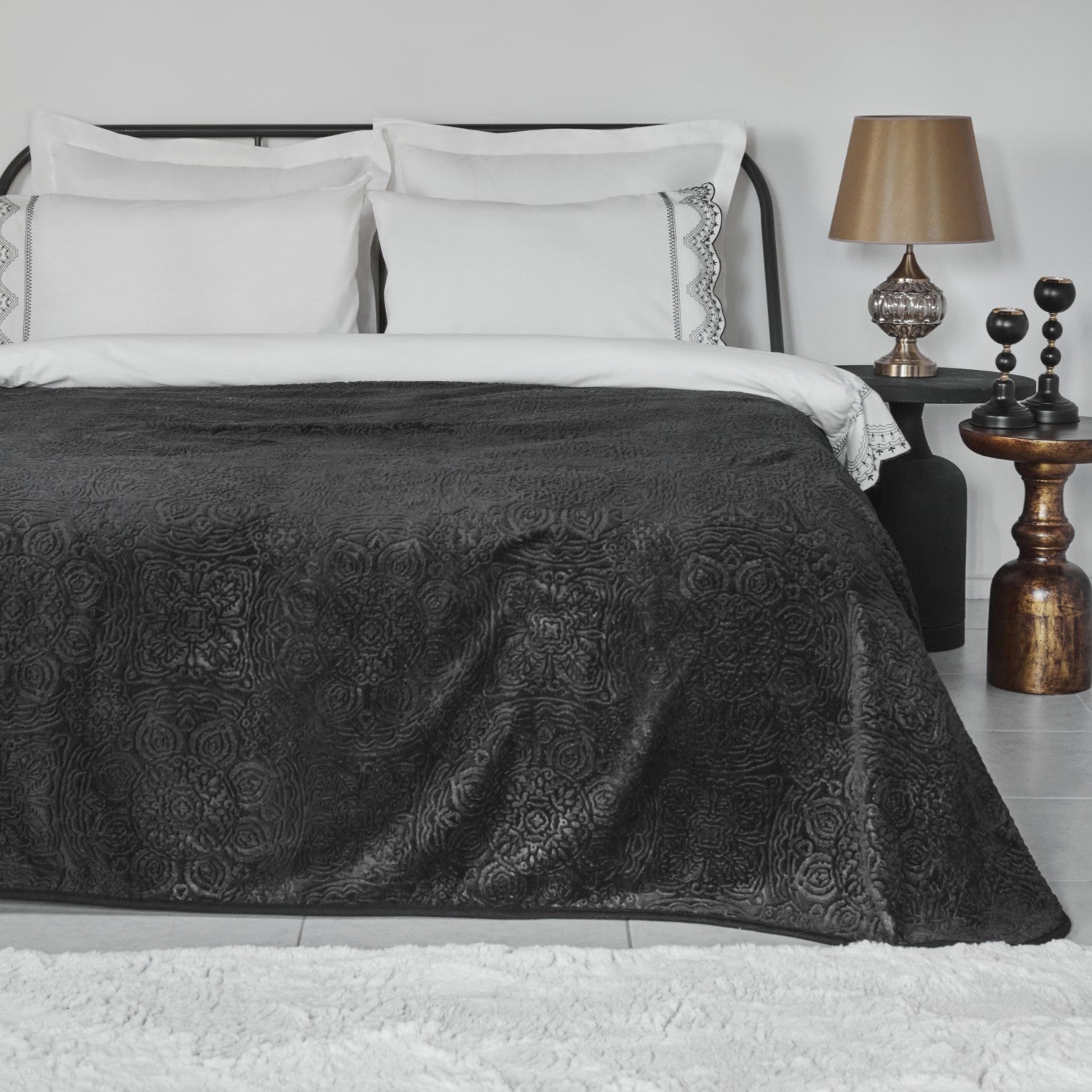Karaca Home Orvel Double Embroidered Duvet Cover Set White - MALLTURK